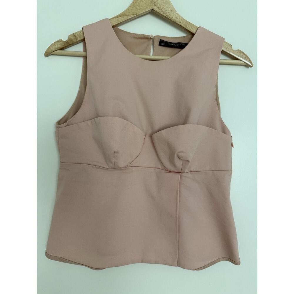 Zara Womens Bustier Sleeveless Top Peach Pink Size S Trafaluc Collection